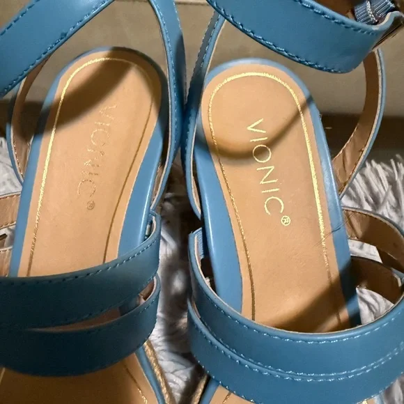 Vionic Sky Blue Wedge Sandals - Picture 5 of 7